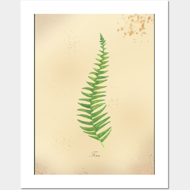 Fern, botanical watercolor painting Wall Art by Sharon Rose Art